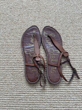 Sam Edelman Gigi Thong Sandal, Tan, Size 9